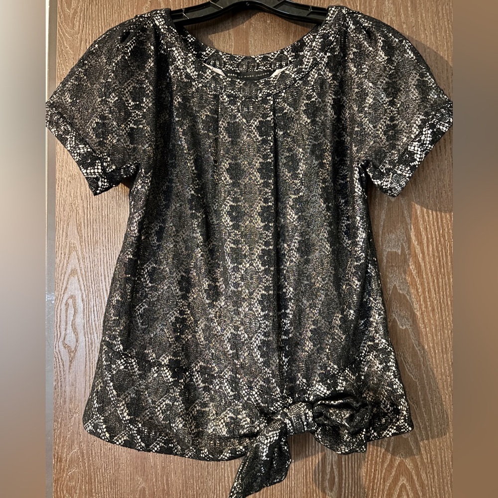 Marc Jacobs Lace Overlay Bow Blouse,  Size Small
